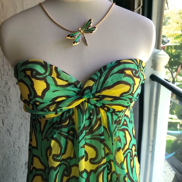 Milly silk strapless dress in like new cond - Picture 3 of 4